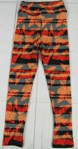 LuLaRoe Kids Halloween Leggings Orange & Black with Bats Size S/M New - Picture 1 of 3