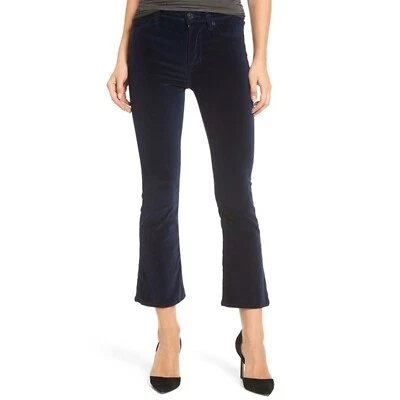 Pantalones Hudson Nuevos con Etiquetas Brix Terciopelo Cintura Alta Cortos Bootcut Obsidiana Talla 25 Foto 1 de 2