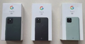 GENUINE GOOGLE PIXEL 5 5G EMPTY BOX WITH / WITHOUT ACCESSORIES BLACK /SORTA SAGE - Picture 1 of 9