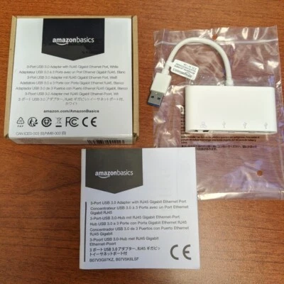 Amazon U3-3UE02-AX 4-Port adapter 3 USB 3.0 USB-A Ports & 1 RJ45 Ethernet Port - Image 1 of 4