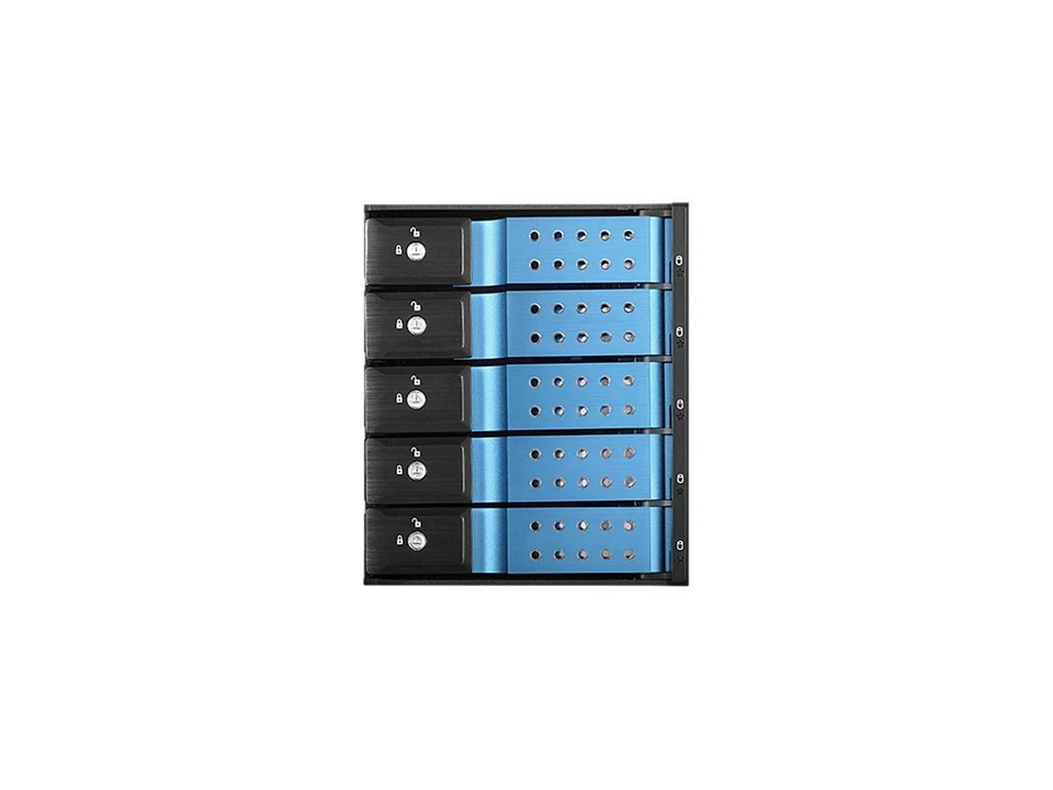 iStarUSA BPN-DE350HD-BLUE Trayless 3 x 5.25" to 5 x 3.5" 12Gb/s HDD Hot-swap Rac - Image 1 of 4