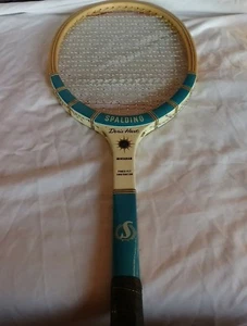 Vintage Spalding Doris Hart Monogram Wood Tennisschläger Ledergriff Holzetui - Bild 1 von 1