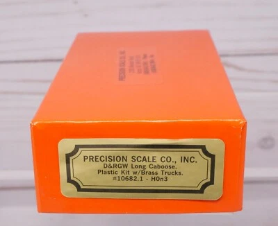 Precision Scale 10682.1, D&RGW Long Caboose, Plastic Kit with Brass Details HOn3 - Image 1 of 4
