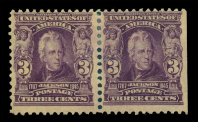 U.S. 1903  Andrew Jackson  3c violet  Scott # 302  mint MH  PAIR - Image 1 of 2