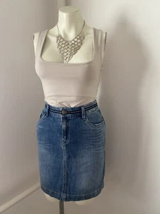 Esprit Denim Skirt Pencil Size 28 Blue Ol8 - Picture 1 of 5