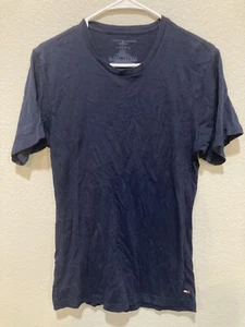 Tommy Hilfiger Mens navy blue Cotton Blend T-Shirt Size M medium Logo - Picture 1 of 5