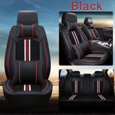 Car Seat Covers for Jaguar 5-Seats Leather Protection Cushion BlackRed04  luxury Foto 1 de 4