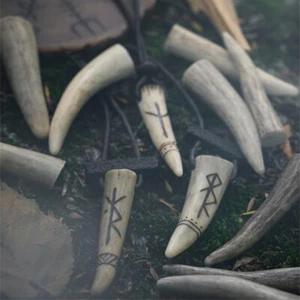 Viking Rune Antler Pendant-Protection BindRune, Vintage Viking Deer Pendant - Bild 1 von 4