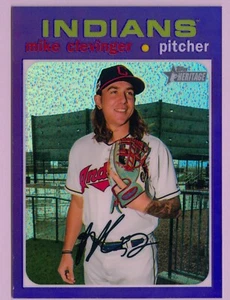 2020 Topps Heritage Chrome Purple Refractor THC-341 Mike Clevinger Indians - Picture 1 of 1