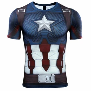 Avengers Endgame Captain America 3D Printed Short Sleeves Sport T-shirt Tops - Picture 1 of 6