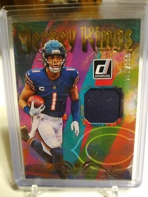2023 Panini Donruss Justin Fields "Jersey Kings" jersey insert card #JK-14  /399 - Image 1 of 2