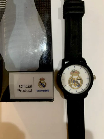 Official Real Madrid FC Soccer Wrist Watch Licensed F. C. Futbol Club Black /W Cover