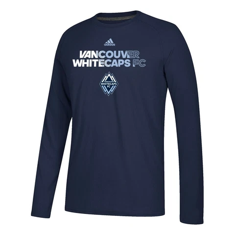 Vancouver Whitecaps FC MLS Adidas Men's Navy Blue "Striker" Climalite T-Shirt Cover
