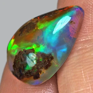 7.6Ct African Polished Black Opal Cab Specimen UPWB300 - Picture 1 of 3