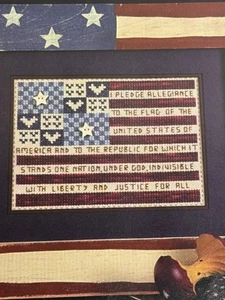 The Pledge of Allegiance Counted Cross Stitch Pattern Magazine Pages 73x55 - Picture 1 of 4