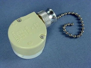 Leviton 1689 Nickel Pull Chain Rotary Appliance Switch 3-Speed 2-Circuit No Lead - Picture 1 of 4