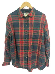 American Eagle Red Multicolor Plaid Flannel Shirt Mens Medium - Picture 1 of 4
