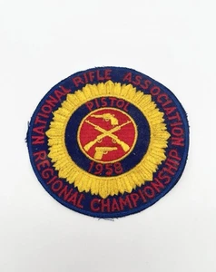Patch Vintage 1958 NRA National Rifle Association Pistola Campionato Regionale - Foto 1 di 18