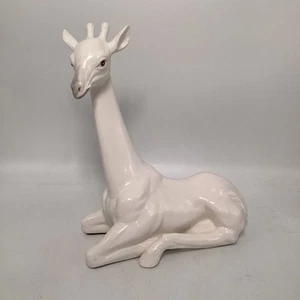 Fitz & Floyd White Giraffe Ceramic Home Decor MCM 1970s Japan 8"H - Picture 1 of 5