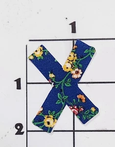 2" Calico Letter "X" Cloth Iron on Patch Alphabet Applique Embellishment Costume - Picture 1 of 1