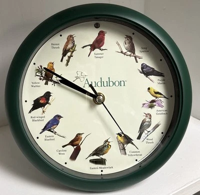 National AUDUBON Llamadas de Aves ON THE HR Reloj Colgante/Mesa Probado ¡Funciona!  Foto 1 de 4