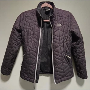 Girl's North Face Puffer Jacket Black Size M (10-12) Full Zip - Picture 1 of 9