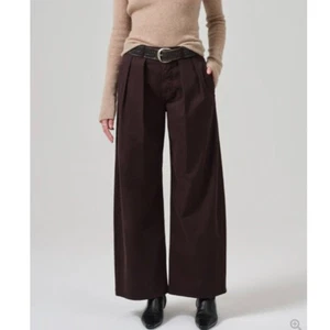 Citizens of Humanity Pants Womens Petra Pleated Trouser Wide Leg Clove Size 25 - Picture 1 of 9
