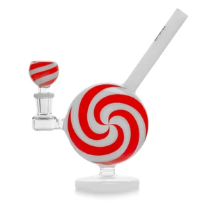 Hemper 7" Jollipop peppermint candy Bong Pipe Hookah - Red/White - New - Picture 1 of 4