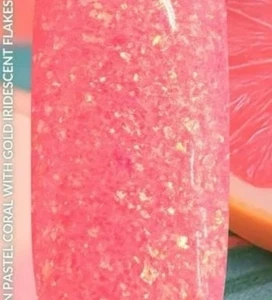 Sparkle & Co Nail Dip Powder Gossip Girl Neon Coral Iridescent Gold Flakes - Bild 1 von 2