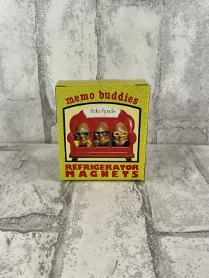 GIFTCO Vintage 1980 NIB Memo Buddies “Sofa Spuds” Rubber Magnets NOS Stocking Stuffer!