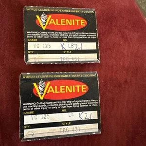 VALENITE TPG-431 CARBIDE TURNING INSERTS GRADE VC125 10 PCS MACHINISTS CUTTERS - Picture 1 of 4