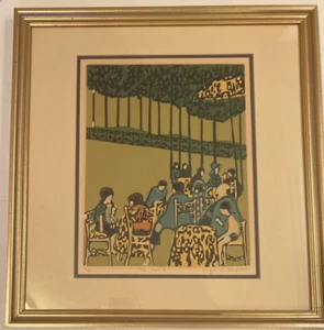 Ariane Berman "Cafe Scene 2" 60er Jahre original signiert & nummeriert Siebdruck - Bild 1 von 6