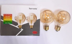 2x 4W LED Filament G80 Decor Globe Light Bulb ES E27 2700K Lamp - Picture 1 of 2