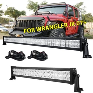 52"Inch 22" LED Work Light Bar Wiring Harness Kit For Jeep Wrangler JK YJ TJ CJ - Picture 1 of 12