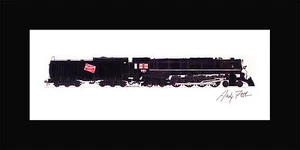 Alfombra Milwaukee Road 4-8-4 261 10""x17"" impresa en 10""x20"" firmada por Andy Fletcher - Imagen 1 de 1
