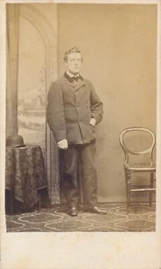 CDV Antique Photo Carte de Visite Man Odd Coat Bowler Hat West Gosport UK - Picture 1 of 5