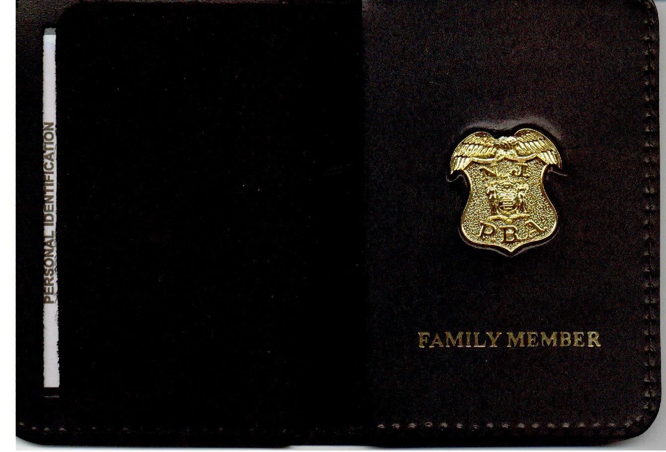 New Jersey PBA Officer's Family Member Wallet with 1-Inch Gold Plated Mini Pin - Image 1 of 2