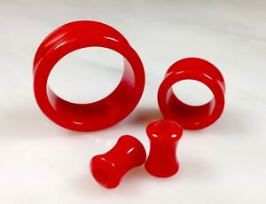 PAIR Solid Color Ear Tunnels Plugs Gauges Earlets - 3mm through 30mm available