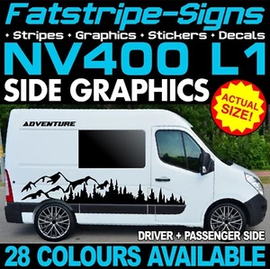 to fit NISSAN NV400 L1 SWB GRAPHICS STICKERS DECALS STRIPES CAMPER VAN MOTORHOME - Picture 1 of 2