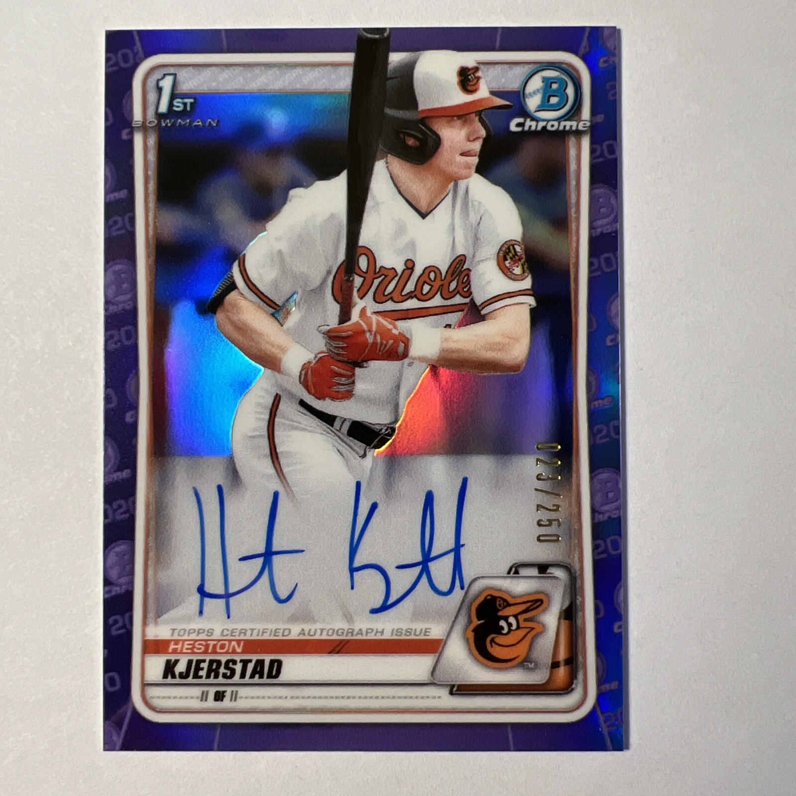 2021 Bowman Chrome Heston Kjerstad Auto Purple /250