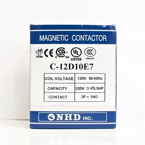 NHD C-12D10E7 magnetic contactor for 5.5HP motor, 120V coil, normally open - Picture 1 of 5