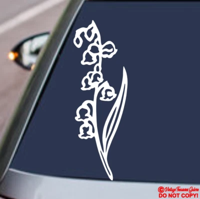 LILY OF THE VALLEY ~VINYL DECAL STICKER CAR TRUCK REAR WINDOW BUMPER WALL FLOWER - Image 1 of 2