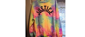 NEW! Justice Tie Dye Style Sweatshirt/ Girl’s Med 8-10 Cotton Poly FLEECE NWT - Picture 1 of 1