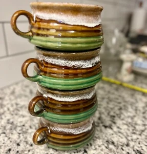 Hand thrown Rippled Coffee Mugs - Picture 1 of 20