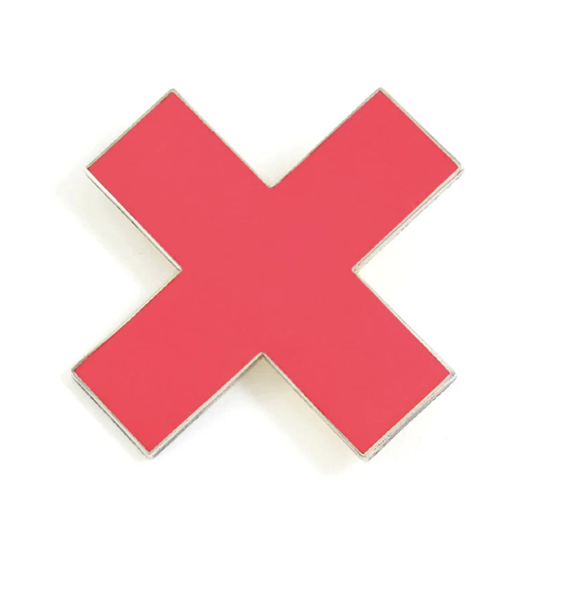 Broche esmaltado vintage ACME Studio “Red X” de la arquitecta JOHANNA GRAWUNDER - NUEVO Foto 1 de 4