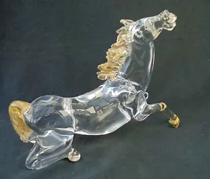 Vintage Murano Glass Arnaldo Zanella Glass Horse 24K Gold Highlights - Picture 1 of 11