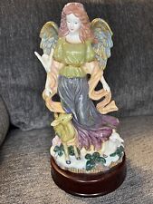 Virgin Mary Musical Angel Figurine Plays Hark the Herald Angels Sing Ceramic