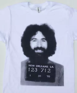 JERRY GARCIA MUGSHOT TEE $25 SIZES S-3XL FREE SHIP ROCK MUSIC OUTLAW NEW T-SHIRT - Picture 1 of 2
