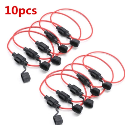 10 Pack Inline Fuse Holder to Accept 12V 30A Mini Blade Fuses Splash Proof Car - Image 1 of 4