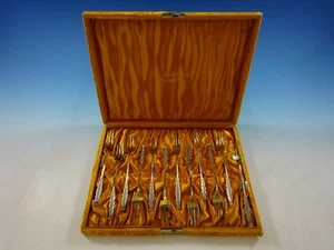 Number #10 by Whiting Sterling Silver Set of 12 Cocktail Forks in Original Box - Picture 1 of 7